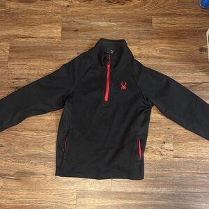 Spyder Black and Red Zip Pullover